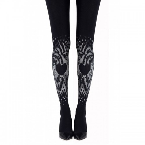 Black & Grey Love Is All Around Tights