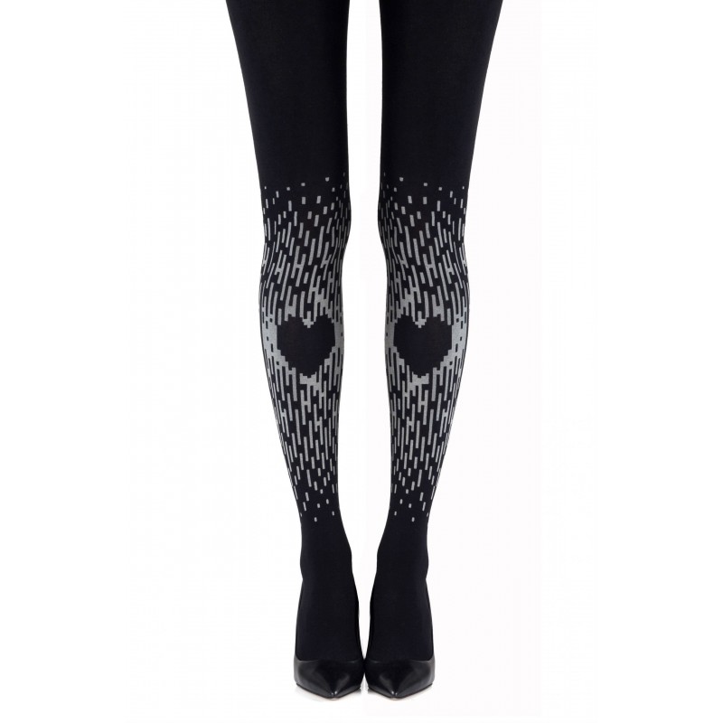 Black & Grey Love Is All Around Tights