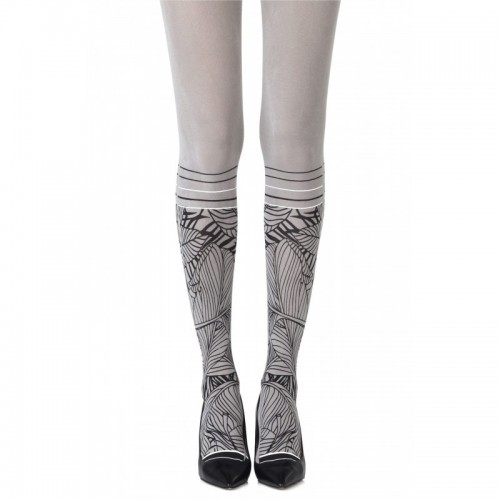 Grey Waikiki Nights Sock-Style Tights