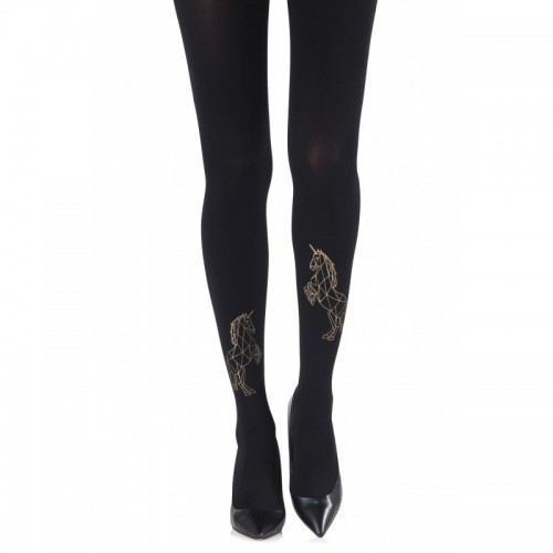 Black & Gold Unicorn Tights