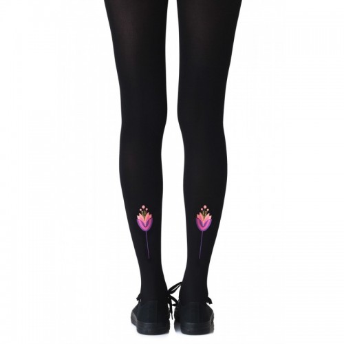 Black Colourprint Namaste Lotus Tights