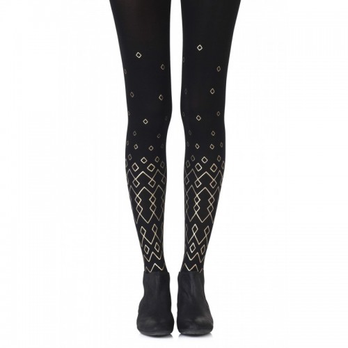 Black Diamond Pattern Sheer Tights