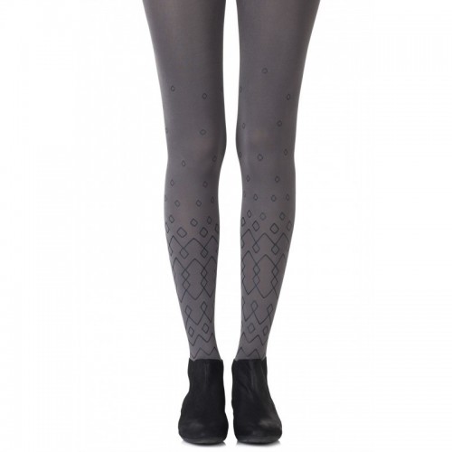 Grey & Black Diamond Inspired Sheer Tights