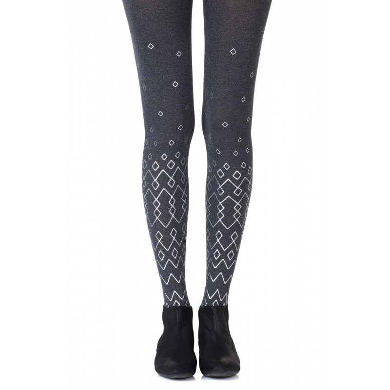 Grey & Silver Diamond Inspired Sheer Tights