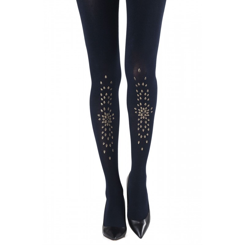 Navy Tights With Gold Details