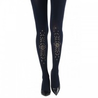 Navy Tights With Gold Details