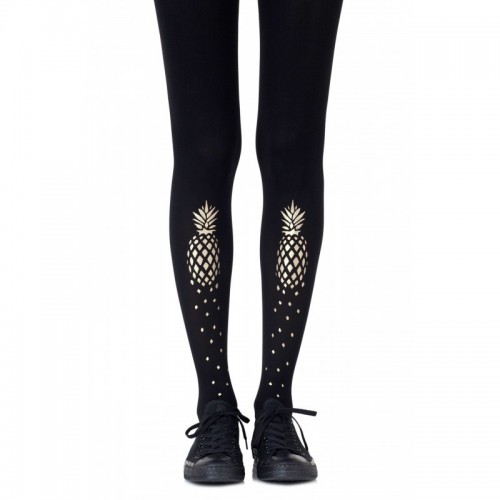 Black & Gold Tropical Dreams Tights