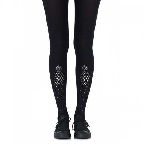 Black & Silver Tropical Dreams Tights