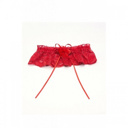 Red Satin And Lace Leg Garter Ribbon Bow Streamers