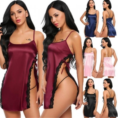 Lace Trimmed Satin lingerie Nightdress | 4 Colour Options | Womens Underwear & Nightwear by IBA