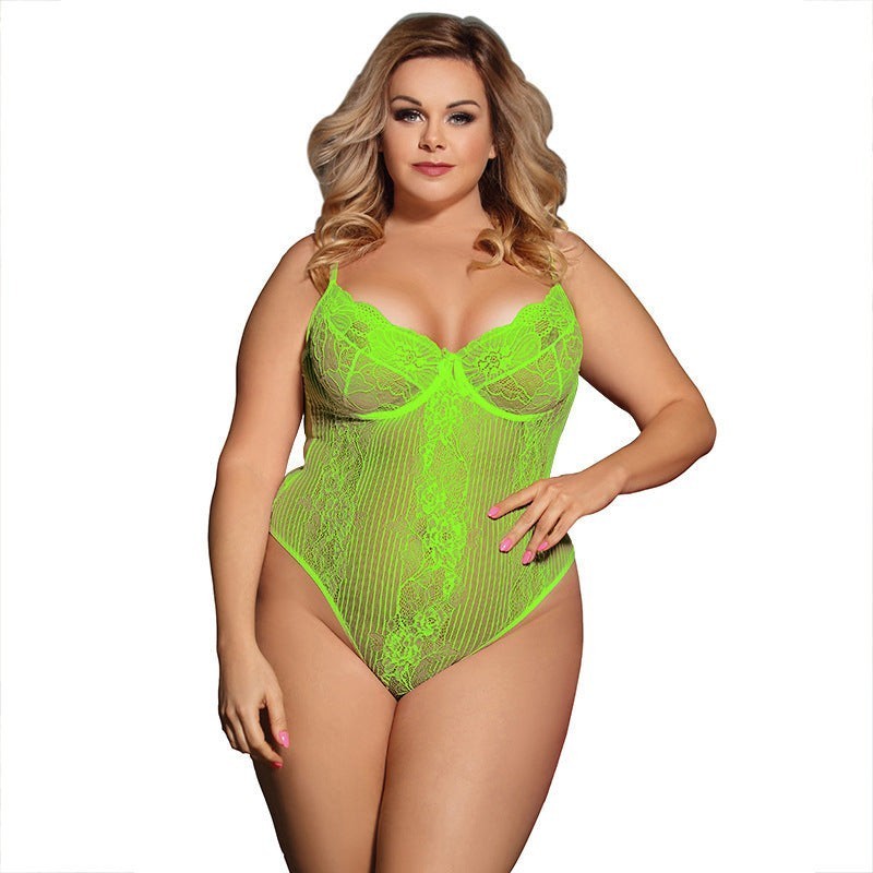 Sexy See-Thru Body Suit Lingerie | Red or Neon Green - Plus Size Avail | Womens Underwear & Nightwear by IBA