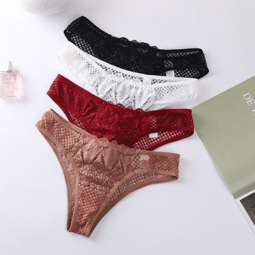 Delicate Lace Thong Underwear | White, Black, Red or Beige | Womens Underwear & Nightwear by IBA