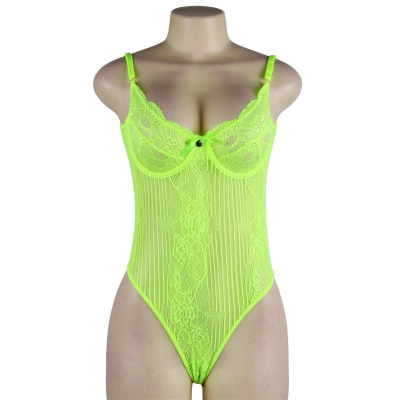 Sexy See-Thru Body Suit Lingerie | Red or Neon Green - Plus Size Avail | Womens Underwear & Nightwear by IBA