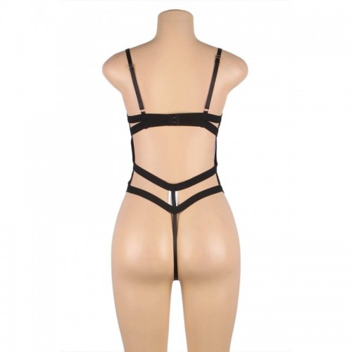 Black Plus Size Strappy Bodysuit