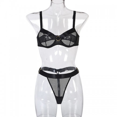 Sheer Bra and Thing Matching Mesh Sexy Lingerie Set | Womens Underwear & Nightwear by IBA