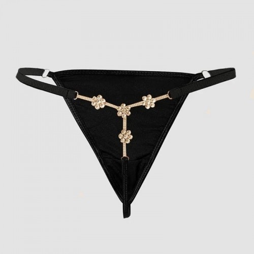 Diamond Embellished Sexy Rhinestone Thong | Gold or Silver | Womens Underwear & Nightwear by IBA