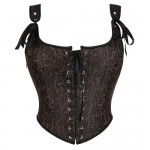 Double-shoulder Strap Jacquard Vintage Corset | Up To 6XL | Womens Underwear & Nightwear by IBA