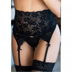 Sexy Lace Waist Garter Belt and G-String Knickers | Black or Red | Womens Underwear & Nightwear by IBA