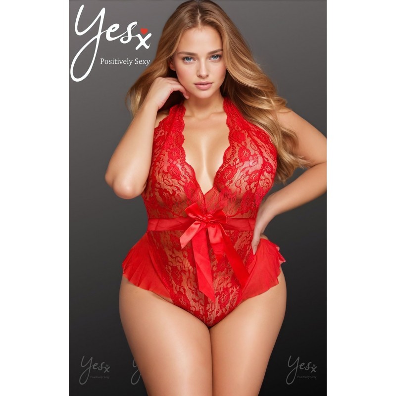 Red Comfort Style & Sensuality With This Body Suit Lingerie