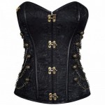 Sturdy Bronze Embellished Steampunk Corset | Black or Coffee | Womens Underwear & Nightwear by IBA