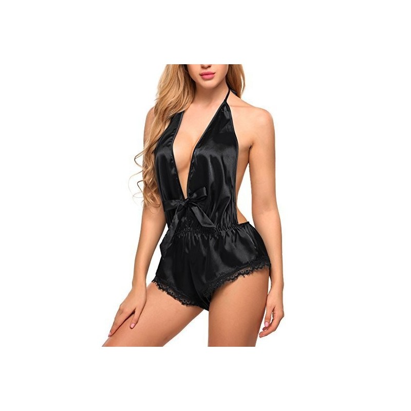 Satin Teddy Jumpsuit Nightwear Lingerie One-Piece Pyjamas | Womens Underwear & Nightwear by IBA