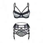 Polka-Dot Mesh Sexy 3 Piece Lingerie Set | Womens Underwear & Nightwear by IBA