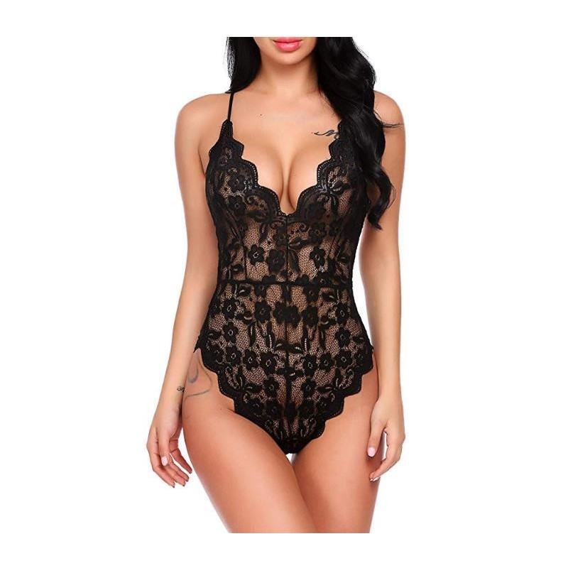 Floral Patterned Lace Teddy Bodysuit Lingerie | 9 Colour Options | Womens Underwear & Nightwear by IBA